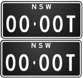 NSW License Plate 00 OOT $105 Annual Fee